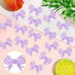 YCTHUNFISH Pink Bow Cupcake Toppers, 30 Pack Acrylic Picks for Weddings & Parties, Purple