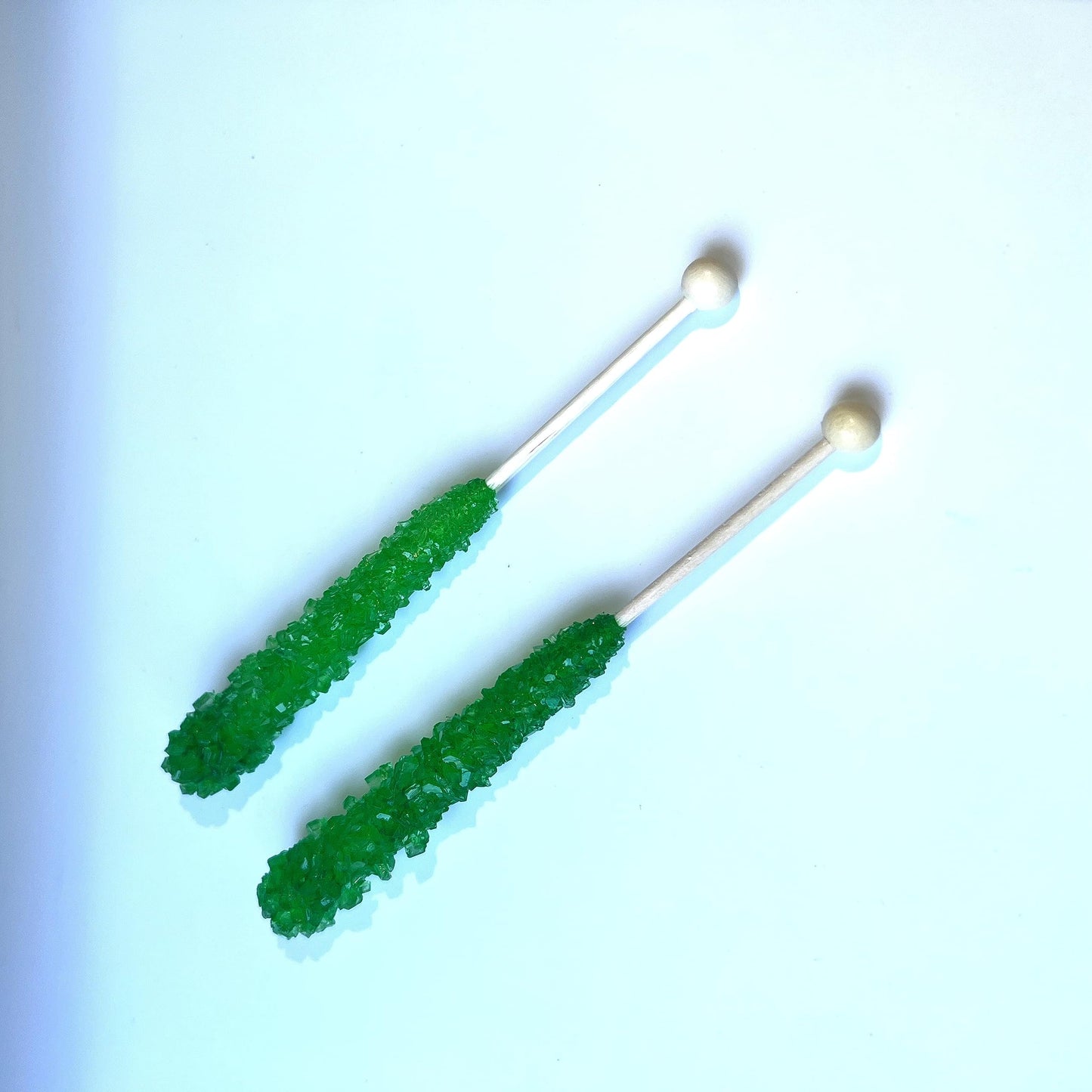 Classic Rock Candy Sticks, Sugar Rock Crystal Lollipops, Individually Wrapped (Pack Of 18, Green Apple)