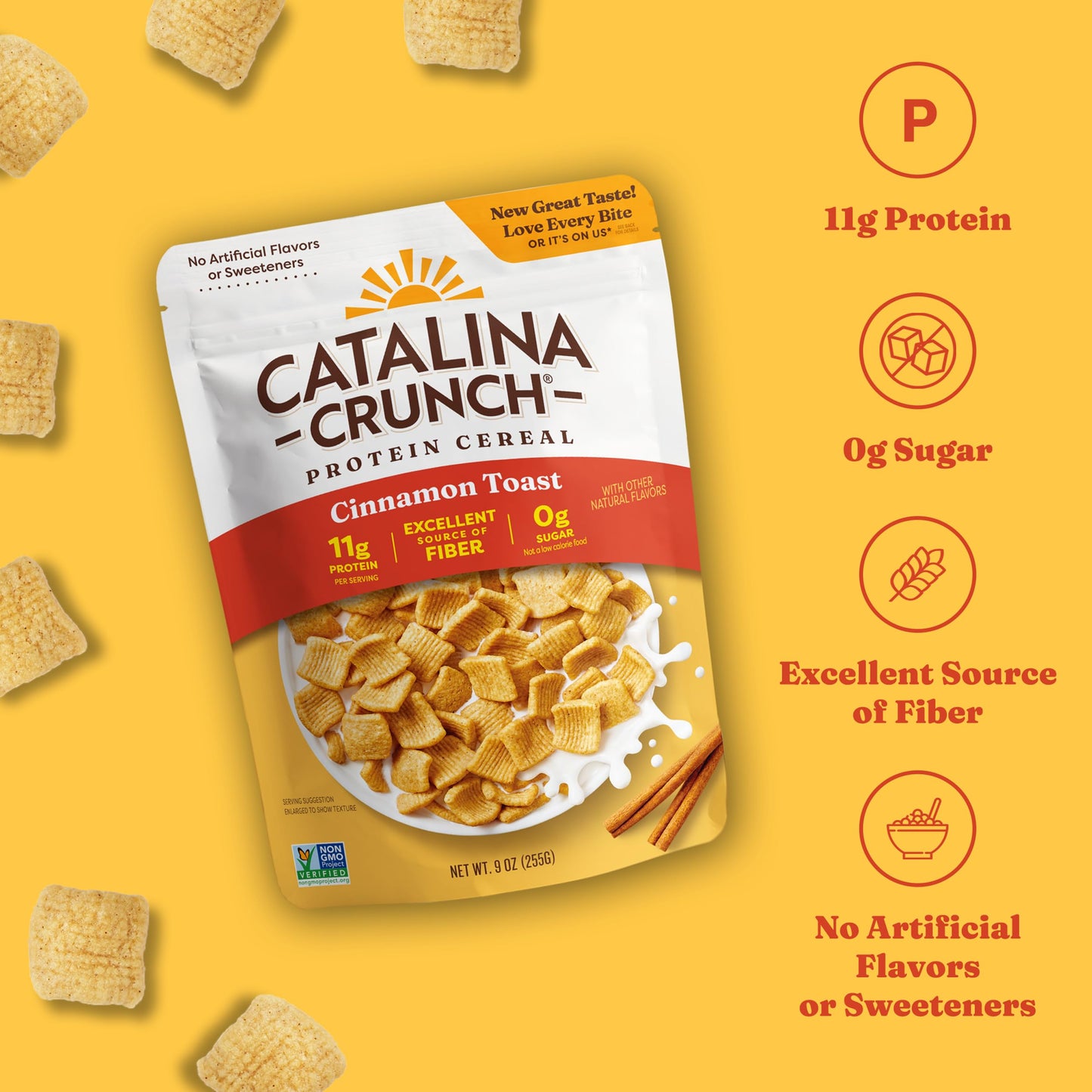 Catalina Crunch Protein Cereal | Sugar Free Breakfast Cereal with 11g of Protein | Gluten Free, Keto Friendly | Variety Pack Cin