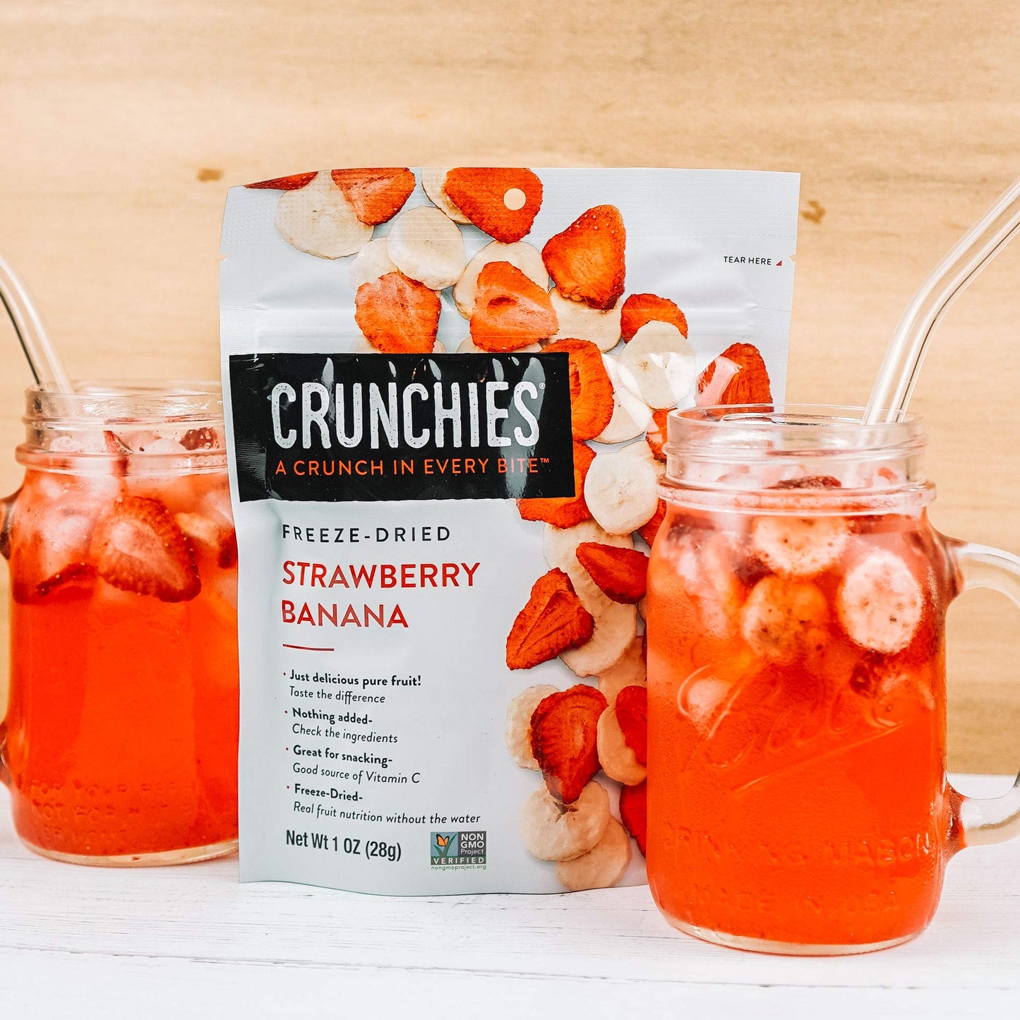 Crunchies Freeze-Dried Fruits, 100% All Natural Crispy Fruit, Non Gmo And Kosher, Resealable Freeze Dried Fruit Snack Packs, Pack Of 6 (Strawberry Banana)