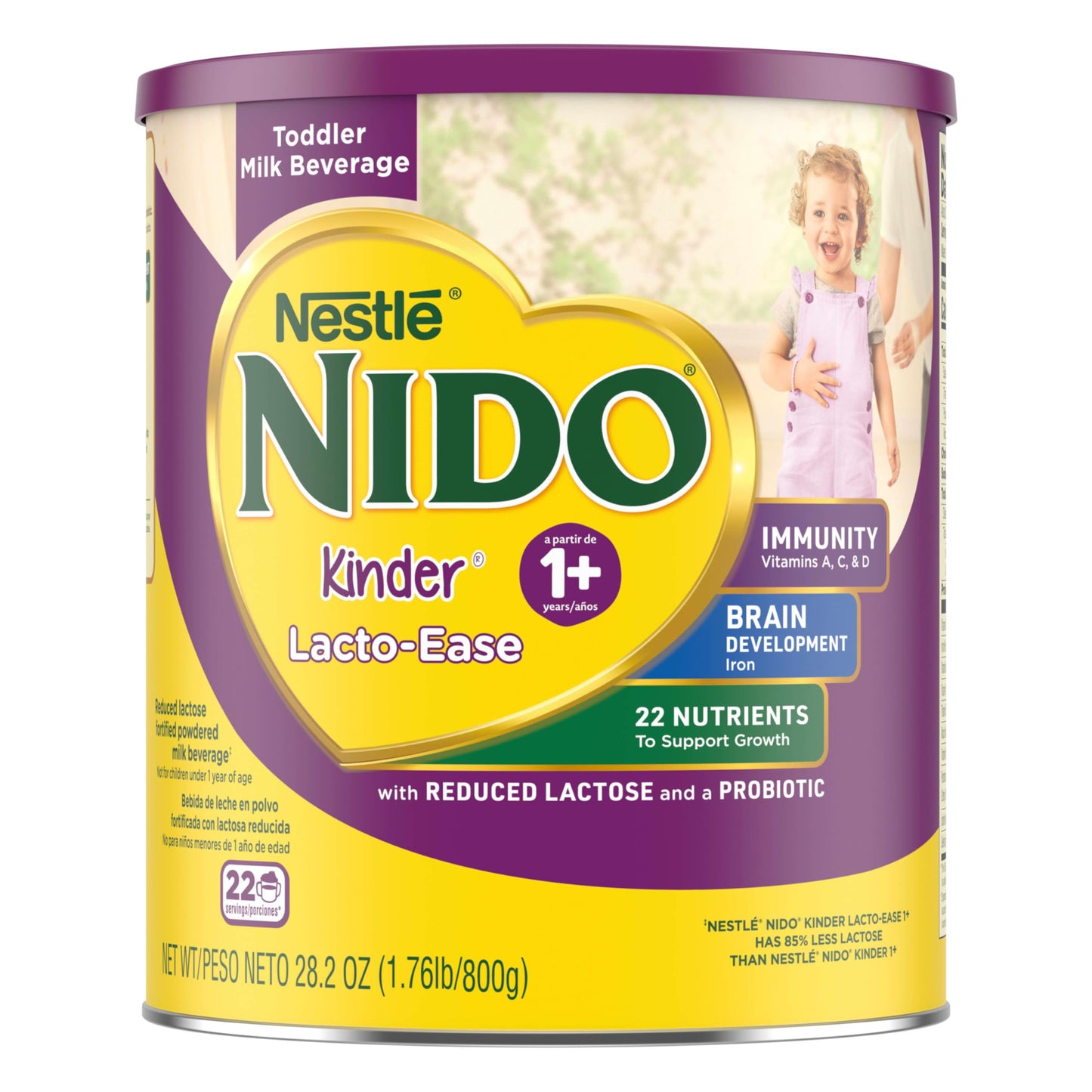 Nestle NIDO Lacto-Ease Toddler Powdered Milk Beverage - 28.2 Oz Canister - Toddler Drink Mix