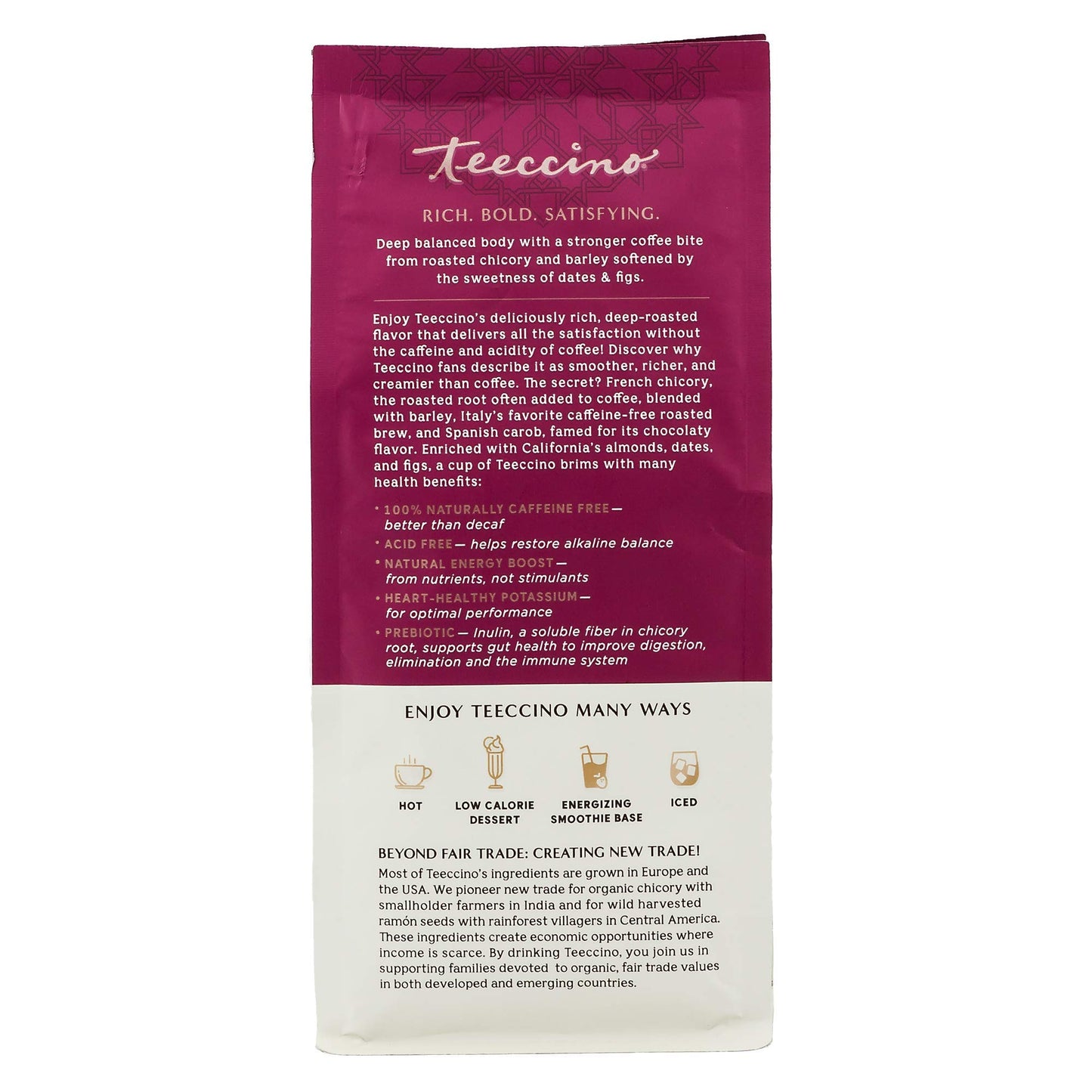 Teeccino Java Chicory Coffee Alternative, Medium Roast, Caffeine Free, 11 Ounce (Pack of 3)