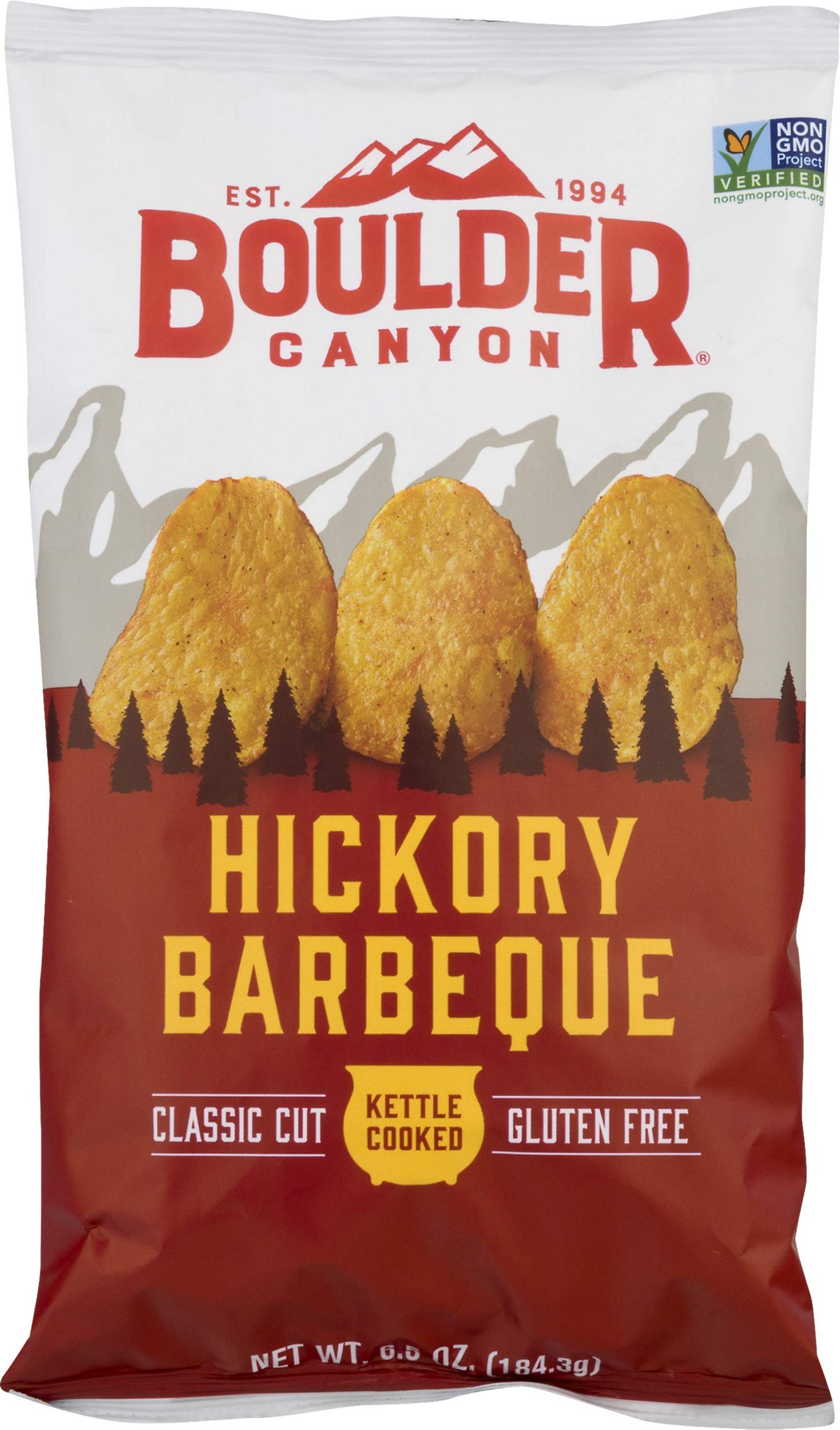 Boulder Canyon Hickory BBQ Potato Chips, 5 Ounce, Pack of 12, Model 210683