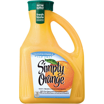 Simply Orange Juice, 89 Fl Oz, 100% Juice With Calcium & Vitamin D, Pulp Free