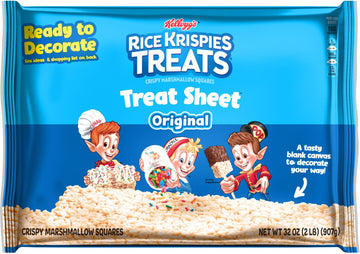 32oz Kellogg's Rice Krispies Treats Original Fun Sheet, Crispy Marshmallow, Large, Pack of 1