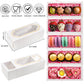 Nicunom 50 Pack Macaron Boxes With Clear Window, Small Macaron Packaging Container Pastry Cookie Candy Strawberry Boxes For 5 Bakery Cocoa Truffle Dessert Wedding Gift