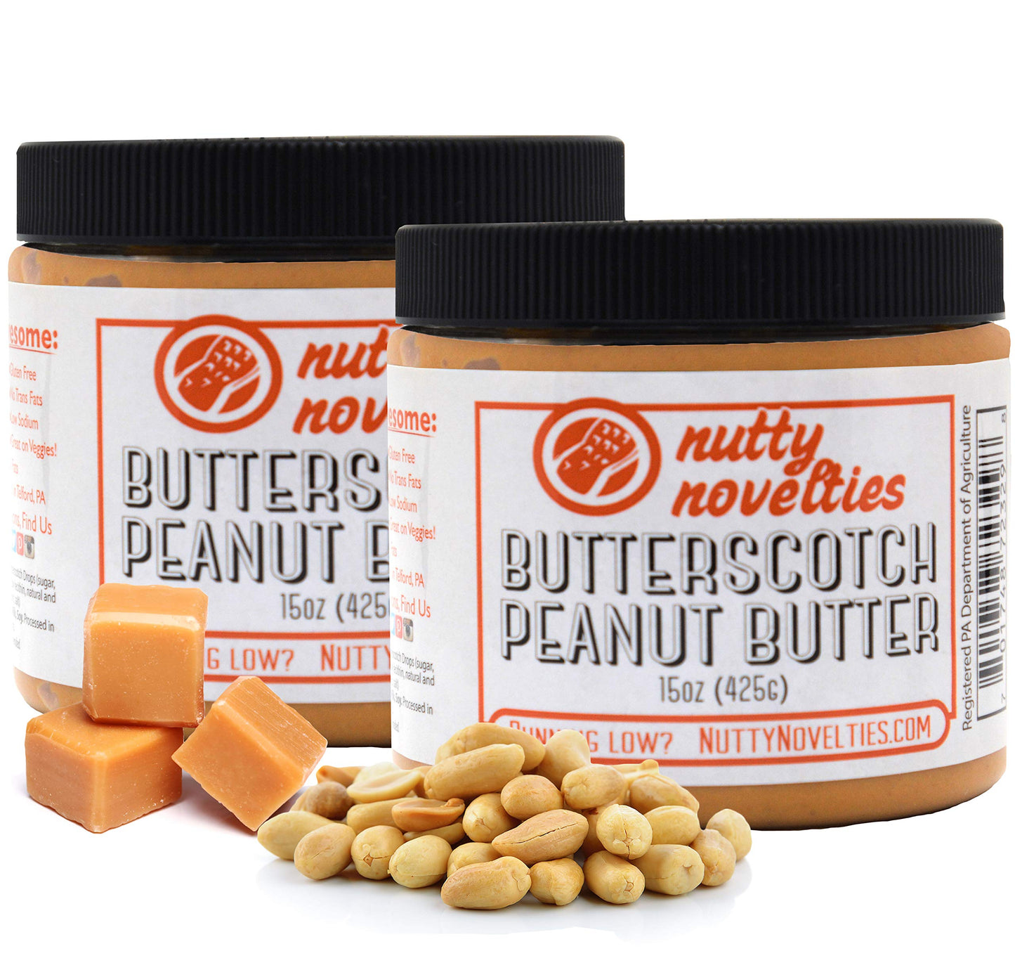 Nutty Novelties Butterscotch Peanut Butter - High Protein, Low Sugar - 30 Ounces