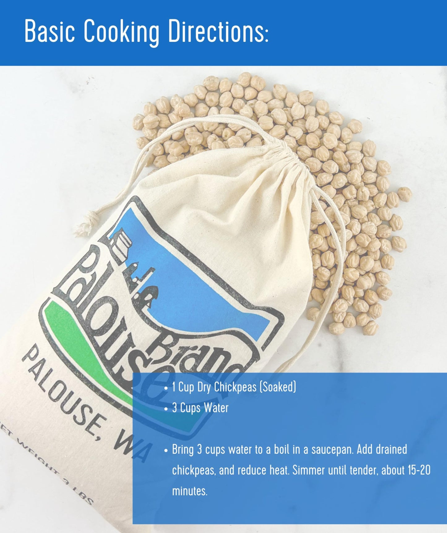 Certified Glyphosate Residue Free Chickpeas | Garbanzo Beans | 36 Lbs | Family Farmed In Washington State | Non-Gmo Project Veri