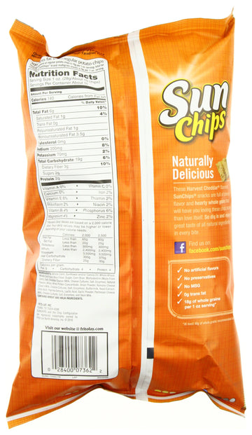 Sunchips, Harvest Cheddar, 7 Ounce, (4-Pack)