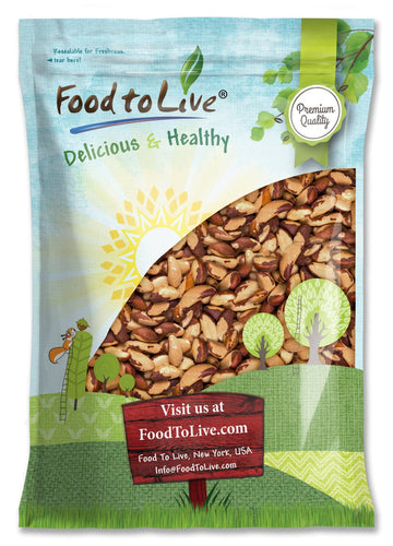 Food to Live Dry Roasted Brazil Nuts, Unsalted, Vegan, Kosher, 8 Pounds