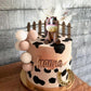 JeVenis Boho Horse Cake Decoration, Cowgirl Topper, Small Size, Brown Plastic, Model JeVenis-USA-1473