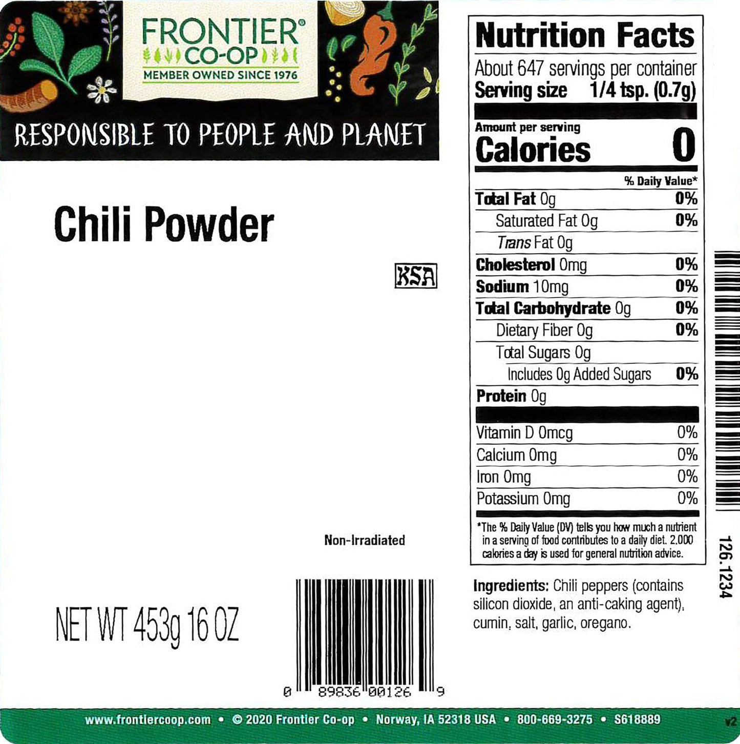 Frontier Co-op Chili Powder Blend Seasoning, 16 Ounce (Pack of 1)