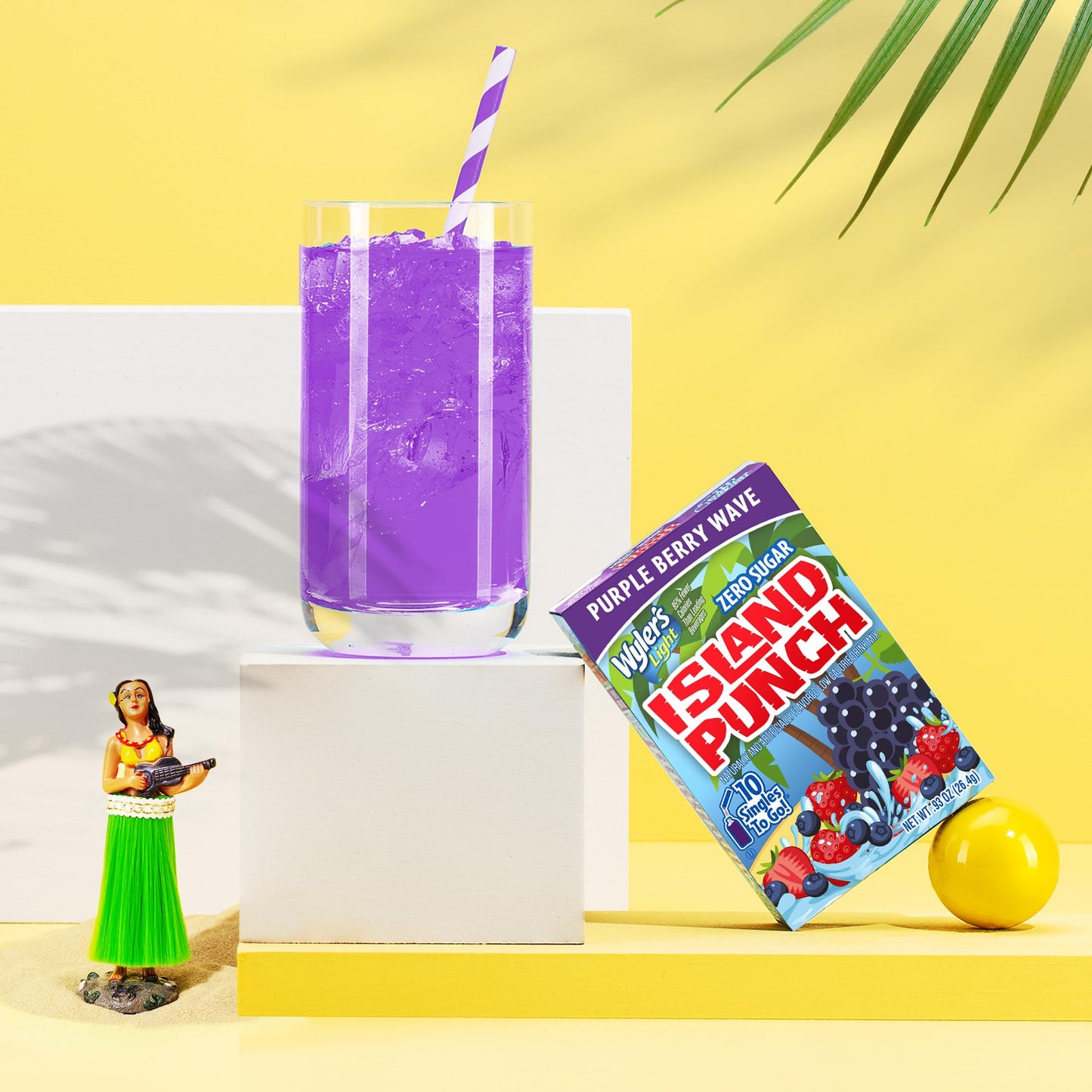 Wylers Light Island Punch Drink Mix, Purple Berry Wave, 10 Count, 0.78 Ounce (Pack of 12)