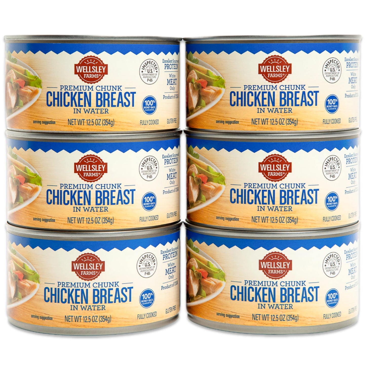 Wellsley Farms White Premium Chunk Chicken Breast In Water, 12.5 Ounce, 6 Count
