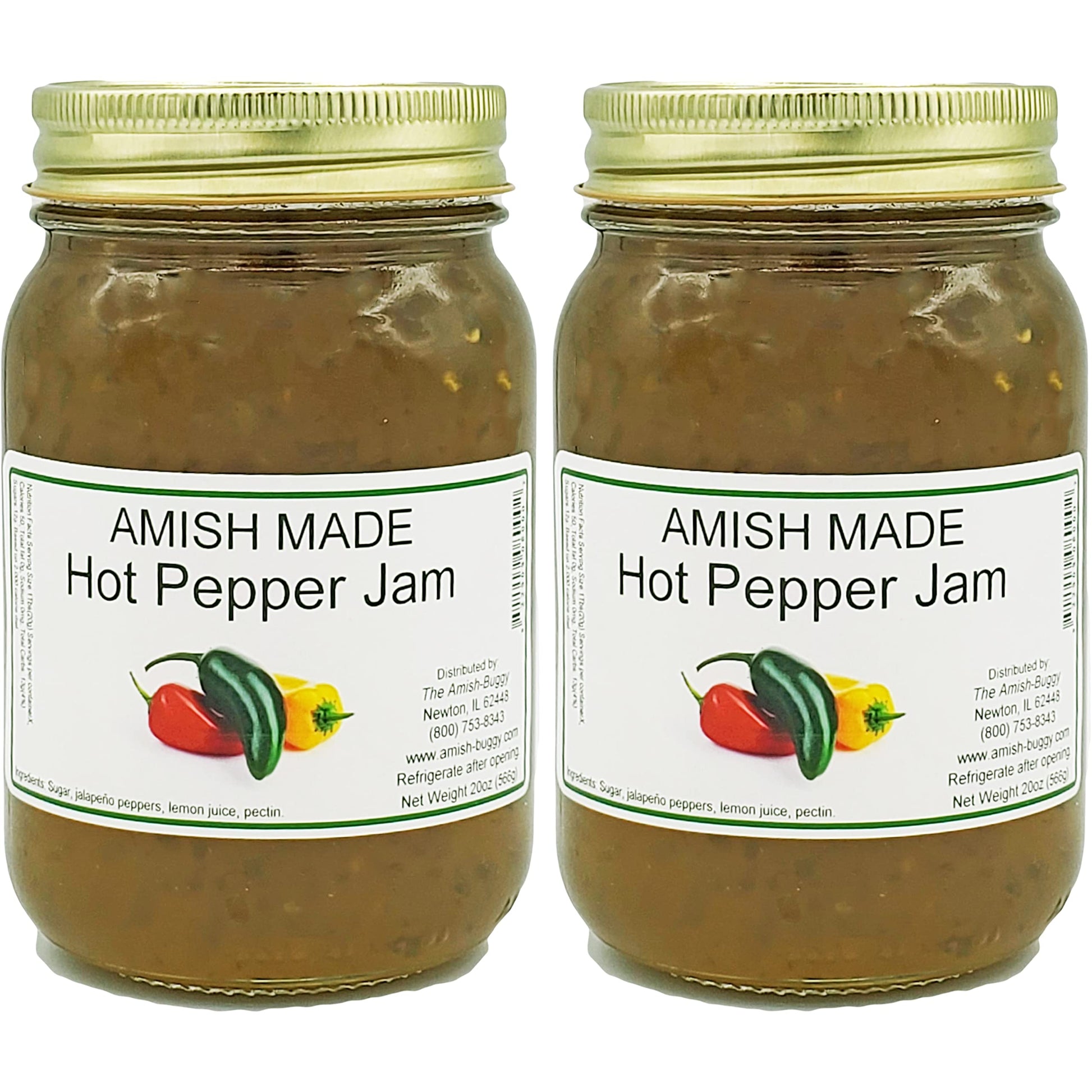 Amish Jam - Two 16 Oz Jars (Hot Pepper Jam)