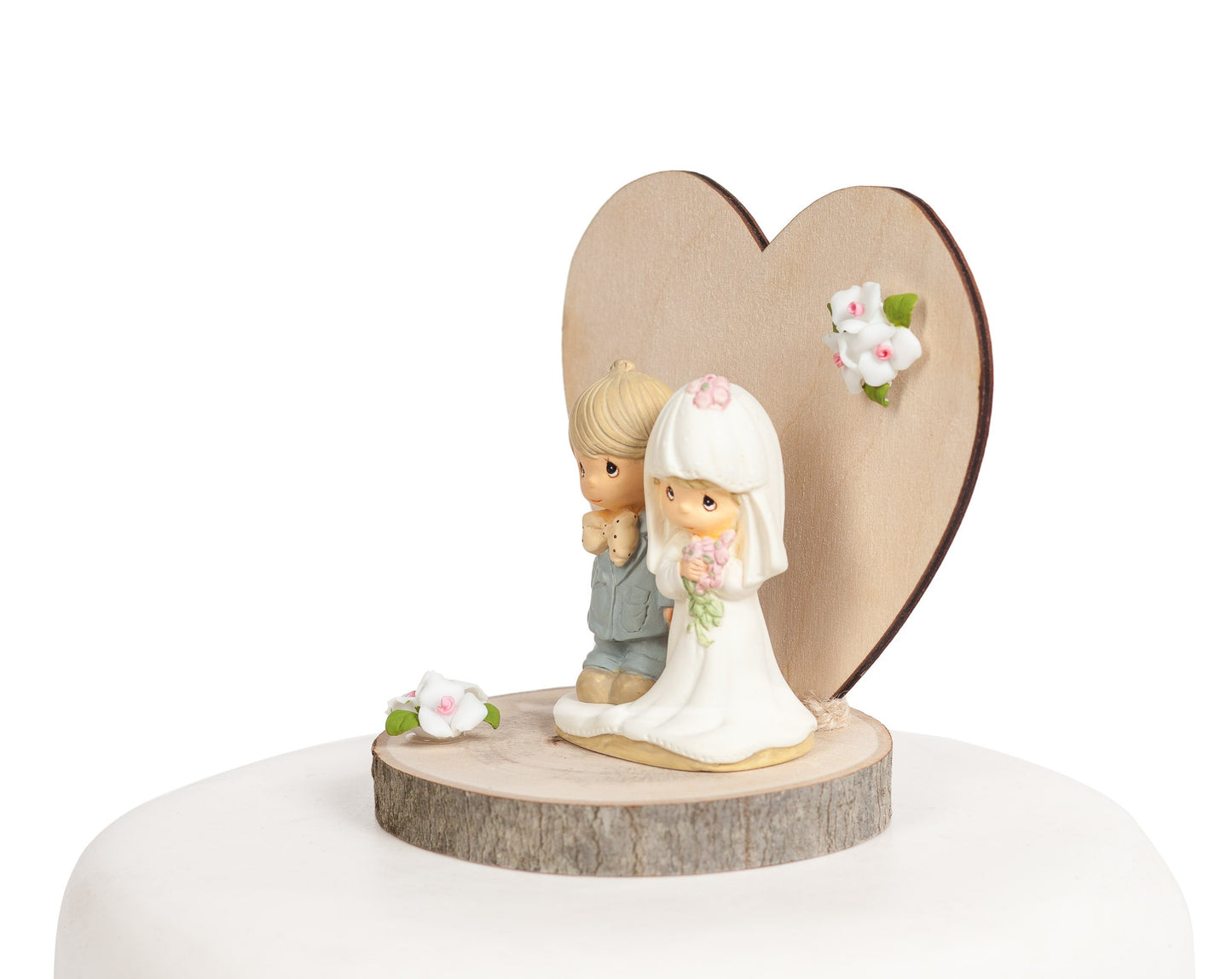 Precious Moments Wood Rustic Wedding Cake Topper