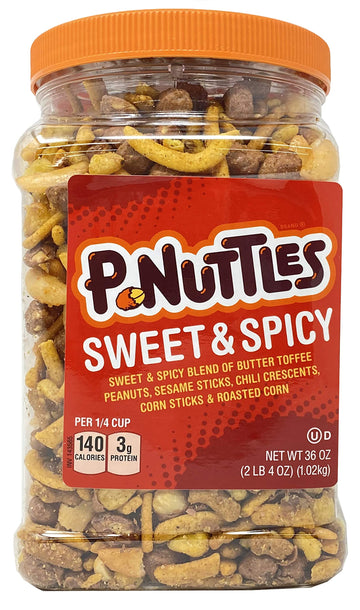 P-Nuttles Sweet & Spicy Butter Toffee Peanuts Jar (36 Ounces) Made in the USA, Kosher
