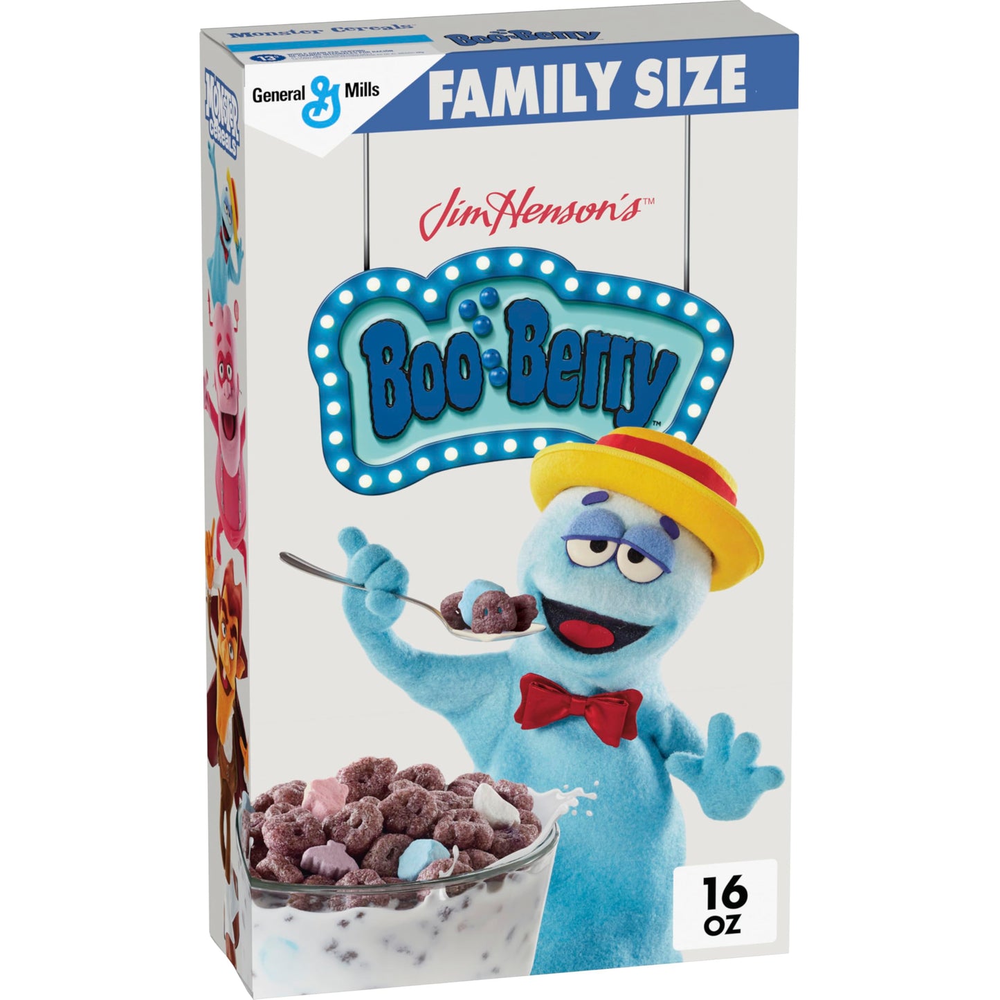 General Mills Boo Berry Cereal with Monster Marshmallows, Whole Grain, Family Size, 16 oz
