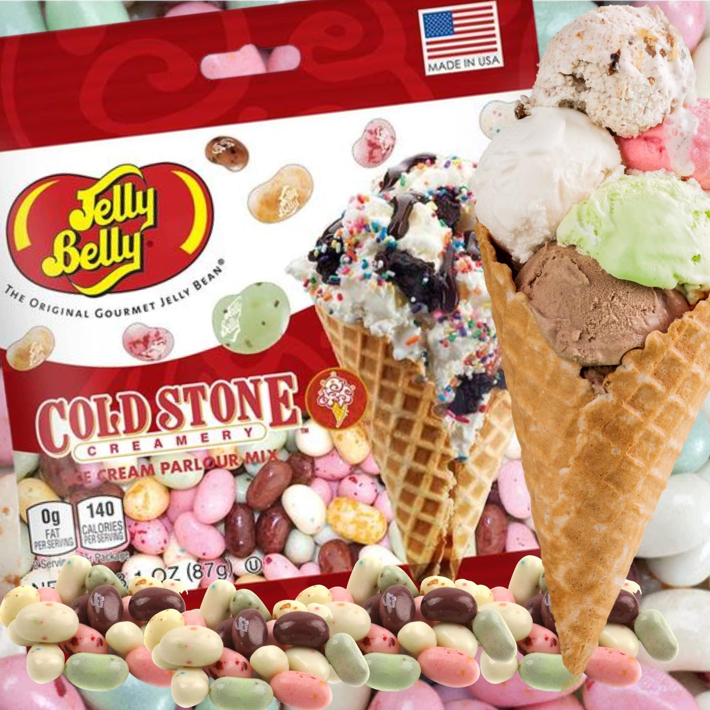 Needzo Jelly Bean Ice Cream Parlour Candy, Celebration Kit, 3.5 Ounce (Pack of 2), Multi Color, Gourmet Chewy Beans