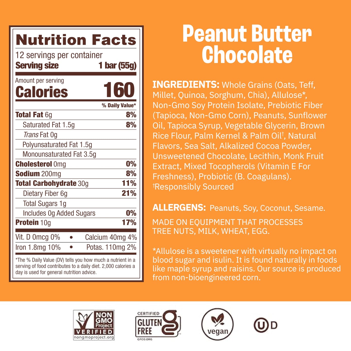 Munk Pack Probiotic Protein Breakfast Bars - 10g Plant Protein  1g Sugar  6g Fiber - For mature-themeds & Kids  Low Sugar Snack  Gluten-Free  Diabetic-Friendly  Non-GMO  Peanut Butter - 12 Pack