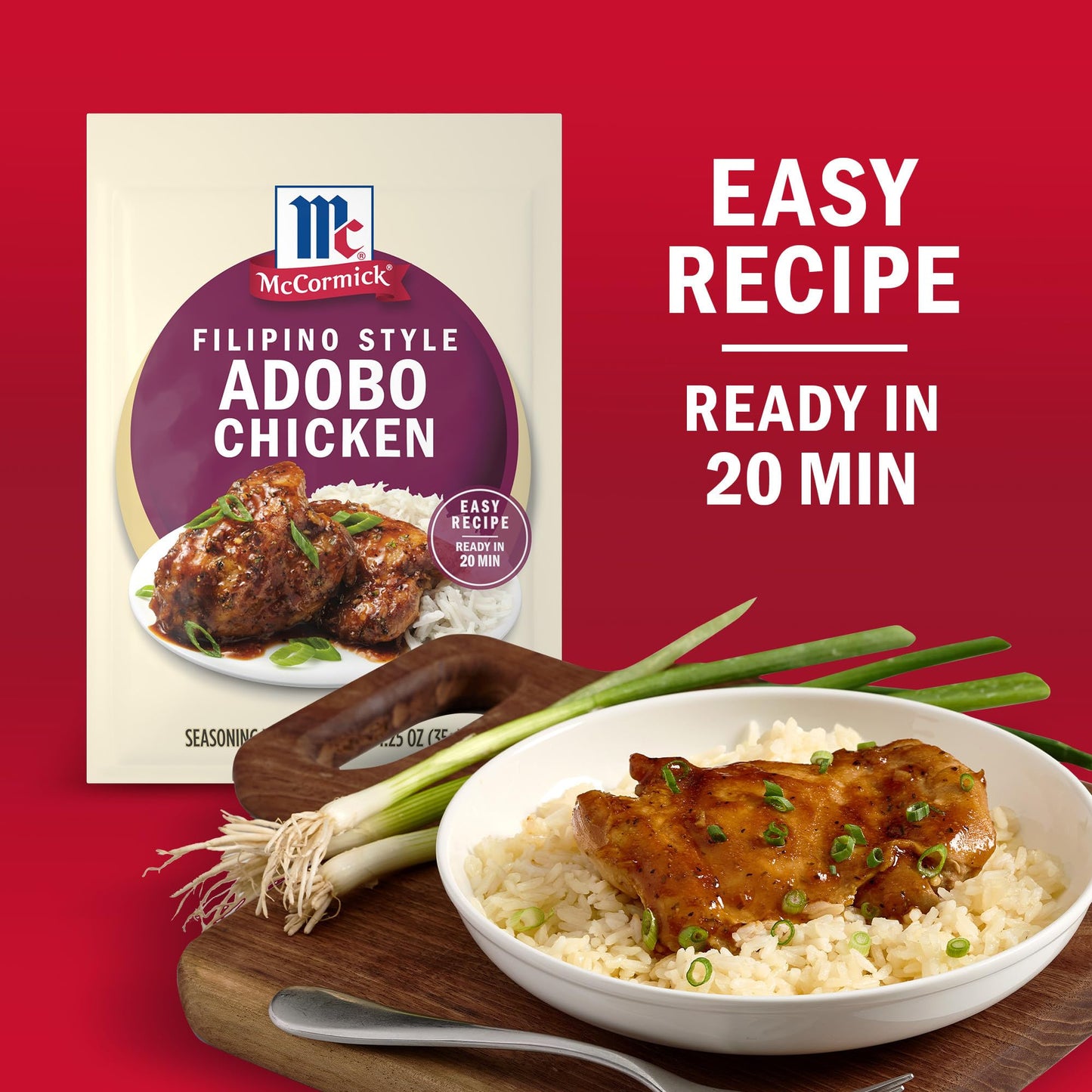 McCormick Seasoning Mix  Filipino Style Adobo Chicken  For Savory  Sweet & Tangy Filipino Style Adobo Chicken in Just 20 Minutes  1.25 oz (Pack of 12)