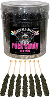 Buffalo Bills Black Cherry (Black) Rock Candy On A Stick (36-Ct Tub Black Rock Candy Crystal Sticks)