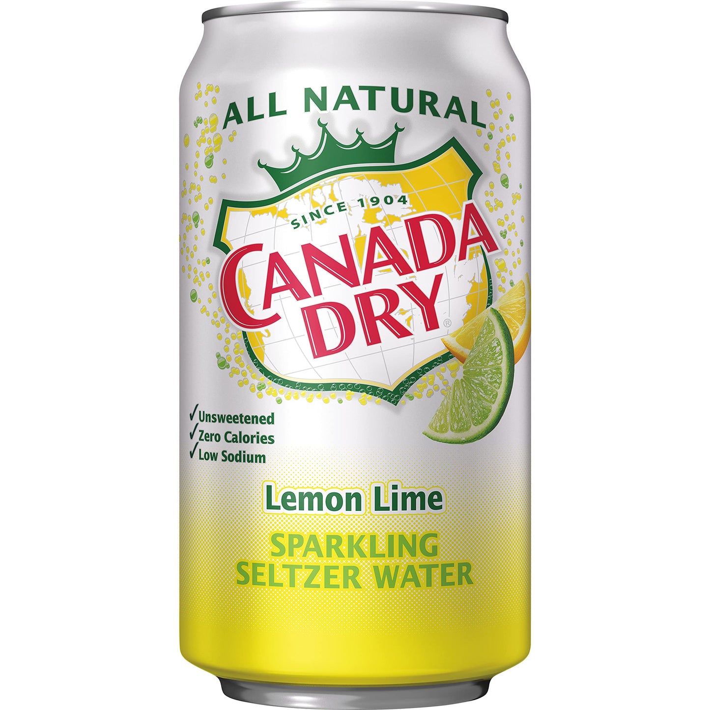 Canada Dry Lemon Lime Sparkling Seltzer Water, 12 fl oz cans, 12 pack, Refreshing Carbonated Beverage