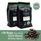 The Bean Organic Coffee Company French Roast 50% Decaf Whole Bean Coffee, 16-Ounce Bag (Pack of 2), USDA Organic Certified