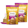 Flourish Protein Pancake & Waffle Mix, Birthday Cake Flavour, 430 g (2 Pack), High in Protein & Fiber, No Added Sugar