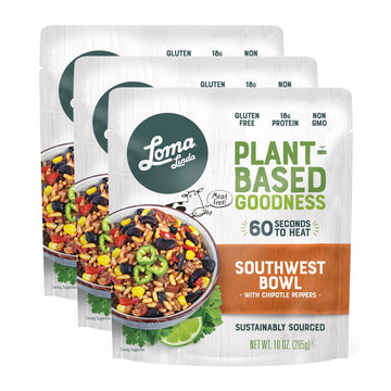 Loma Linda - Plant-Based Complete Meal Solution Packets (Southwest Chipotle Bowl (10 Oz.), 3 Pack)
