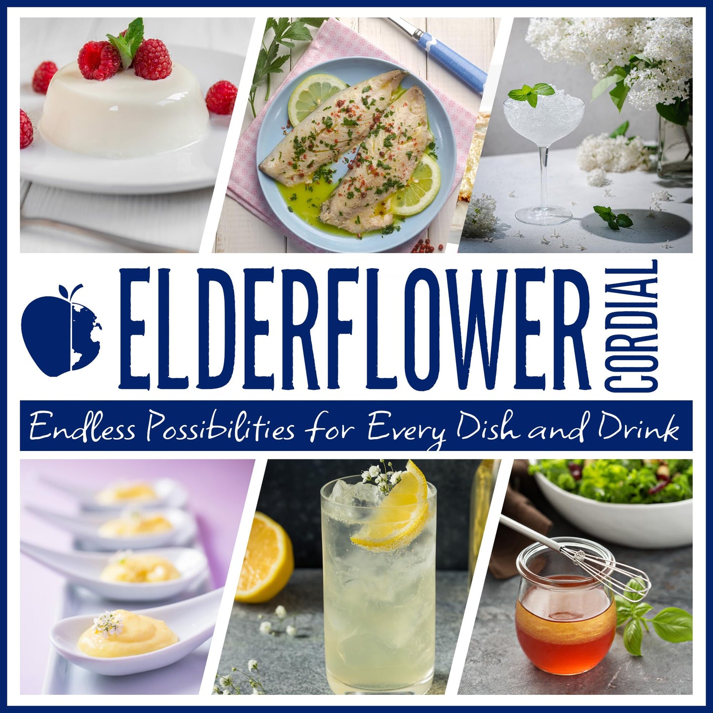 Gourmanity Elderflower Syrup 16.9 Fl Oz 2 Pack | 60% Real Fruit 3 Ingredient Elderflower Cordial | Floral & Fresh Elderberry Flo