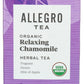 Allegro Tea Organic Chamomile Tea Bags, Relaxing Herbal Infusion, 20 Count