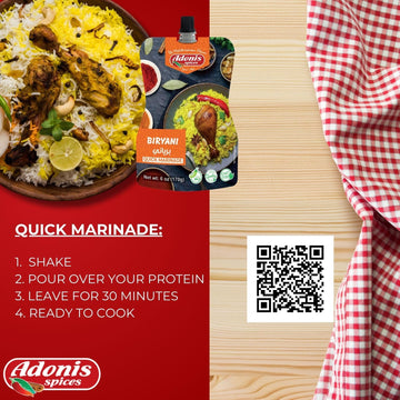 Adonis - Biryani Quick Marinade, 6 Oz (170G), Ready To Use Liquid Seasoning Marinade