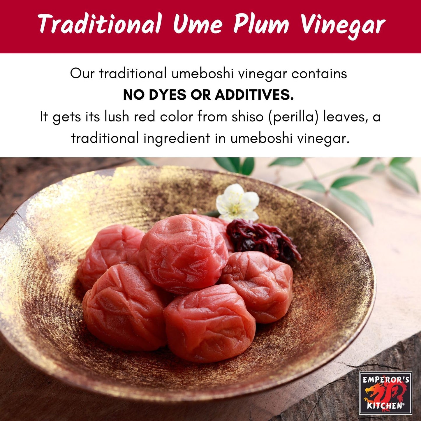 Emperor'S Kitchen Traditional Japanese Morisho Umeboshi Vinegar, Kosher, Vegan, Fruit Vinegar, 1 Gallon