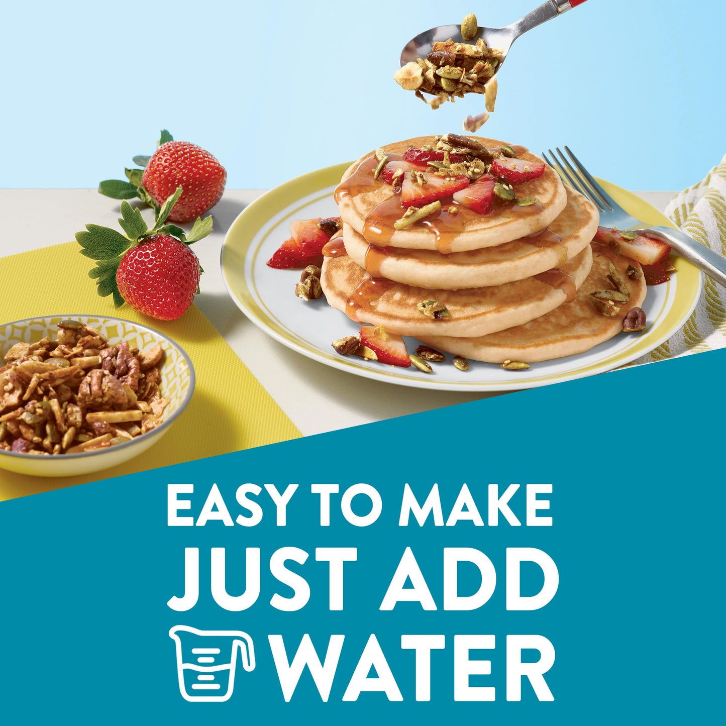 Krusteaz Protein Buttermilk Pancake and Waffle Mix, 15g Protein Per Serving, 20 oz Boxes (Pack of 8)