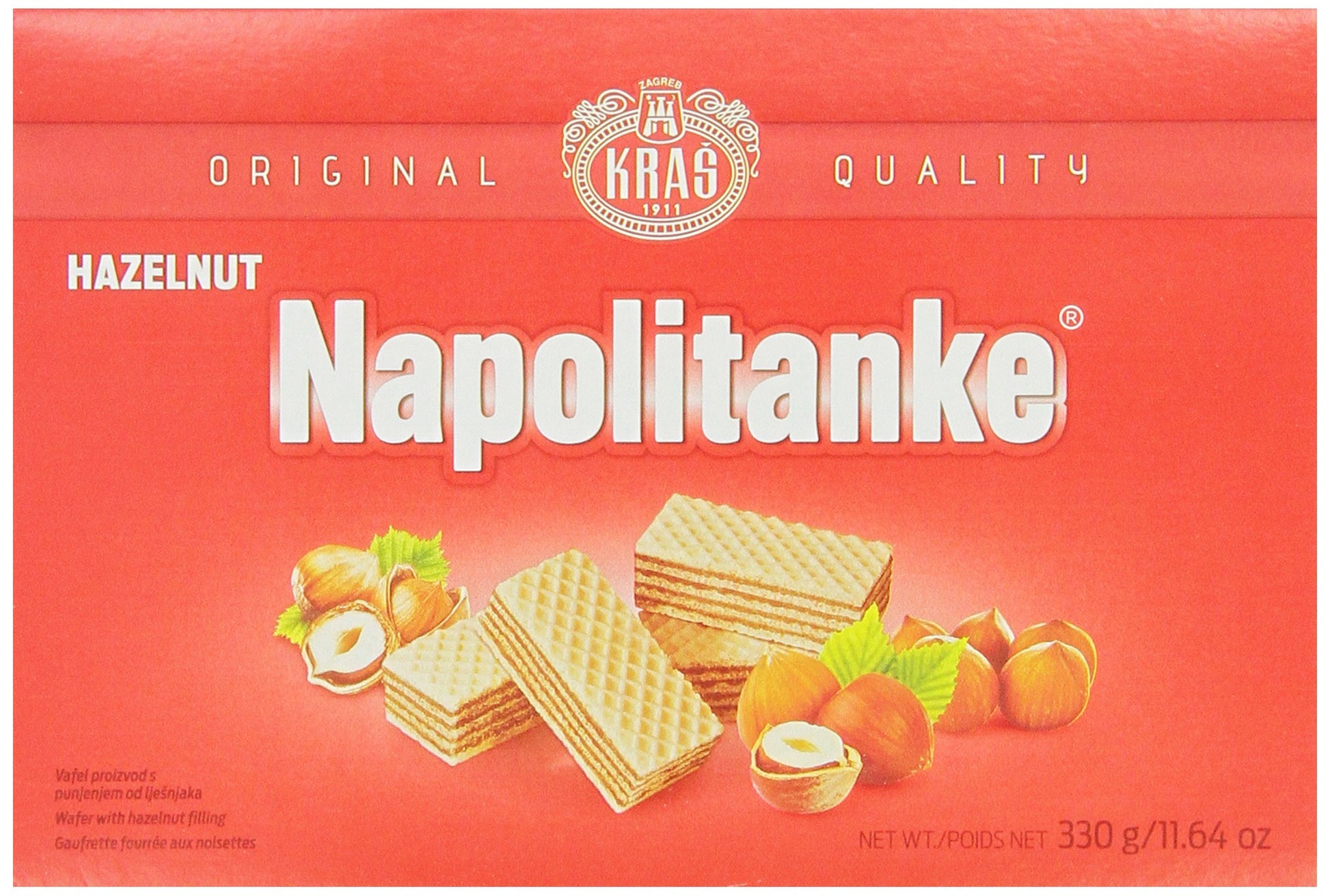 Kras Napolitanke Hazelnut (Hazelnut Wafers), 11.64-Ounce Packages (Pack of 12)