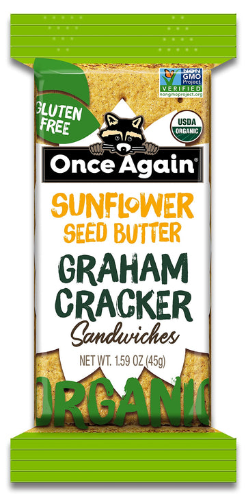 Once Again Sunflower Butter Graham Cracker Sandwiches - Organic & Gluten Free, Non-GMO - Gluten Free Certified, Vegan, Kosher -