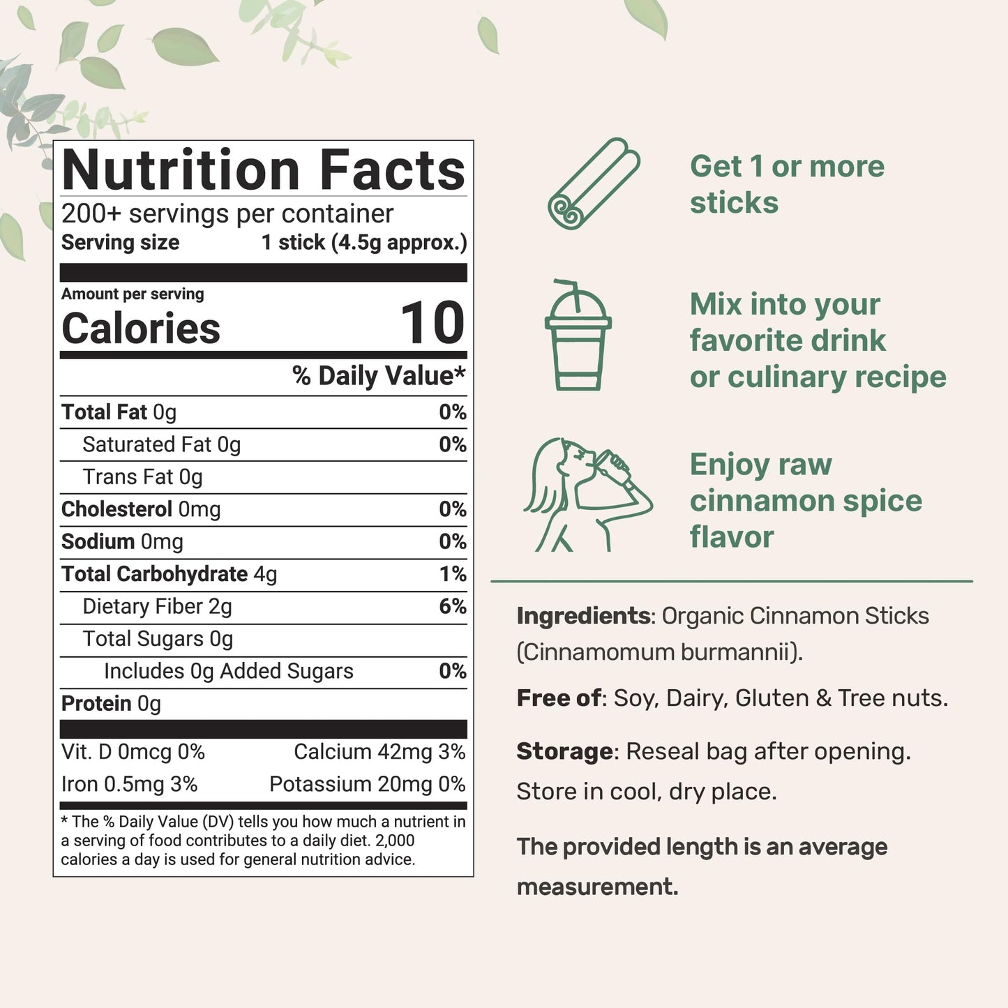 Micro Ingredients Organic Cinnamon Sticks Whole, 2lbs (200+ Sticks) | 2     Stick Size | Raw Cinnamon Spice Flavor & Aroma | Gre