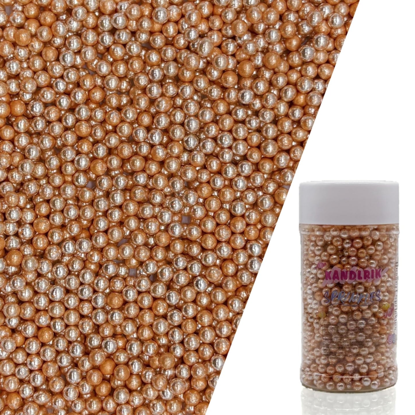 Edible Silver Orange Pearl Sugar Sprinkles Candy 4mm Mini Pearls Cake Decorations Cupcake Toppers Cookie Decorating Perfect for 