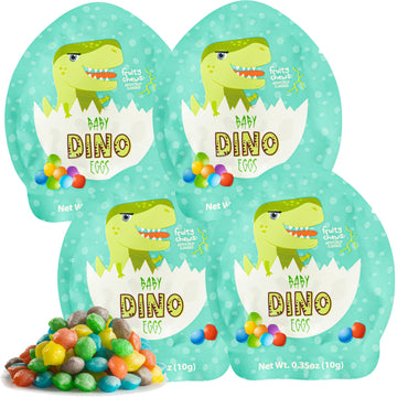 24 Pack of Dinosaur Candy - Baby Dinosaur Eggs Mini Fruit Chews for Dinosaur Party, Dino Party Favors, Candy for Party Bags [Pac