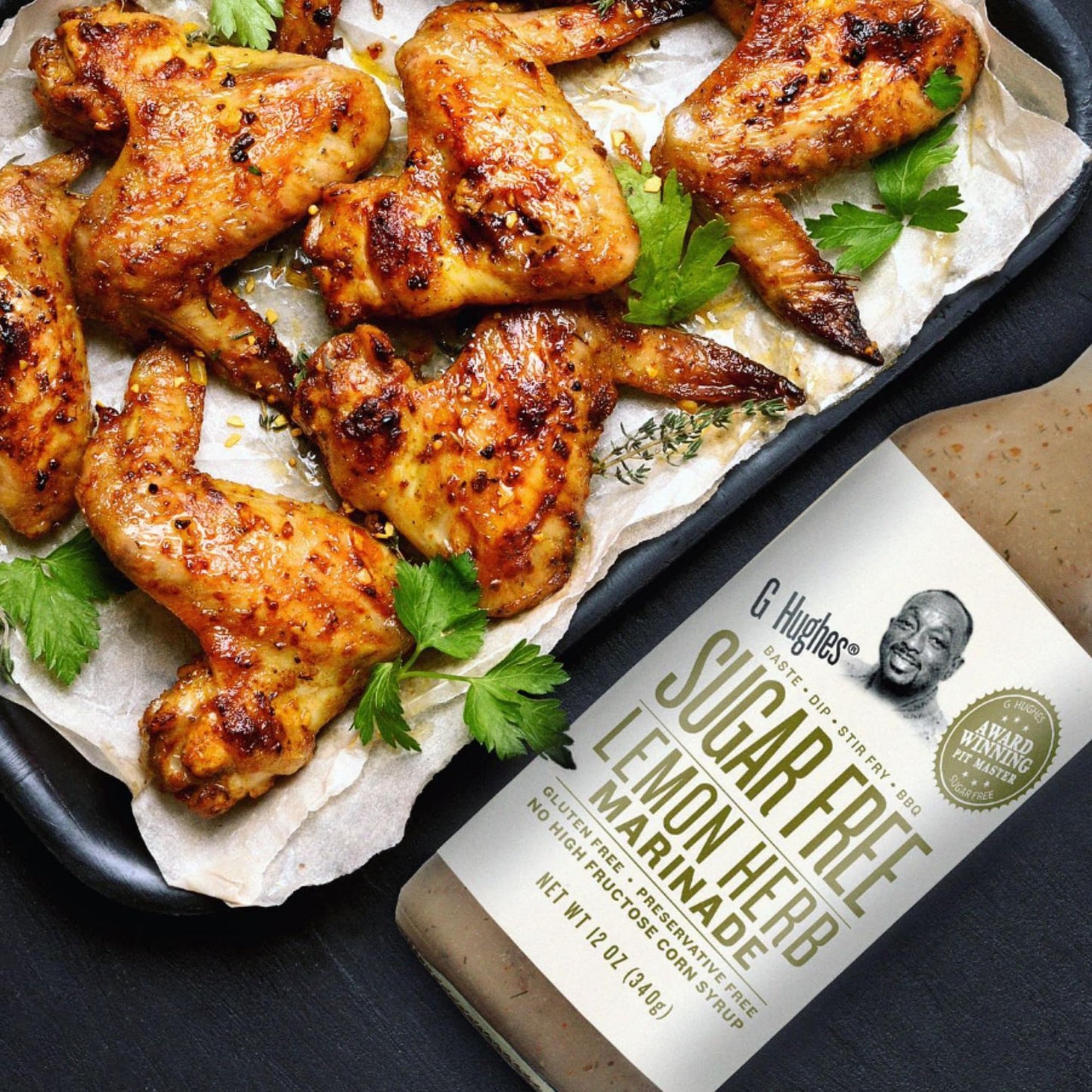 G Hughes Sugar Free, Lemon Herb Marinade - Sugar Free Marinades, Gluten Free Lemon Pepper Seasoning, Low Carb Marinades, Sugar F