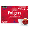 Folgers Classic Roast Medium Roast Coffee, Keurig K-Cup Pods, Limited-Edition Design for Americas 250th Anniversary, 10 Count Bo
