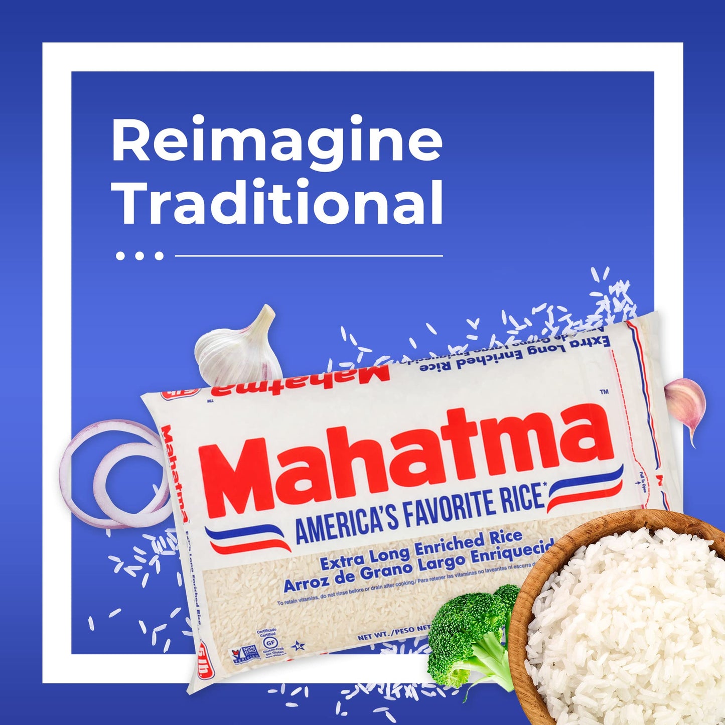 Mahatma Extra-Long-Grain Rice 5-Pound Rice Bag, Gluten-Free And Non-Gmo White Rice Bulk Bag, 1 Bag Of Rice