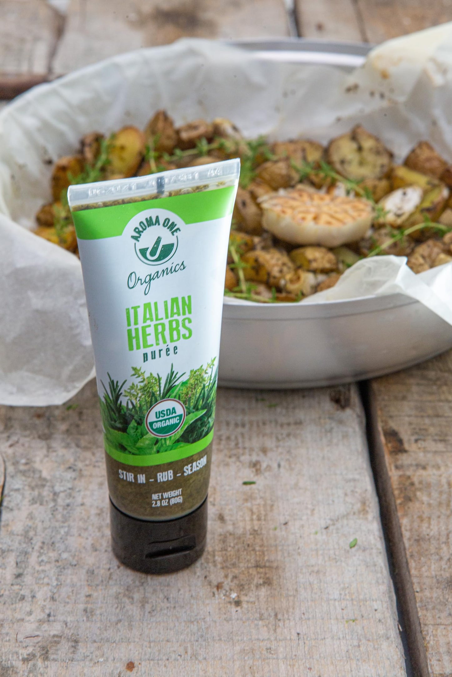 Aroma One Italian Herbs Puree Paste - Organic Herb Concentrate For Cooking, Seasoning & Sauces - Fresh Flavor Enhancer, Non-Gmo,