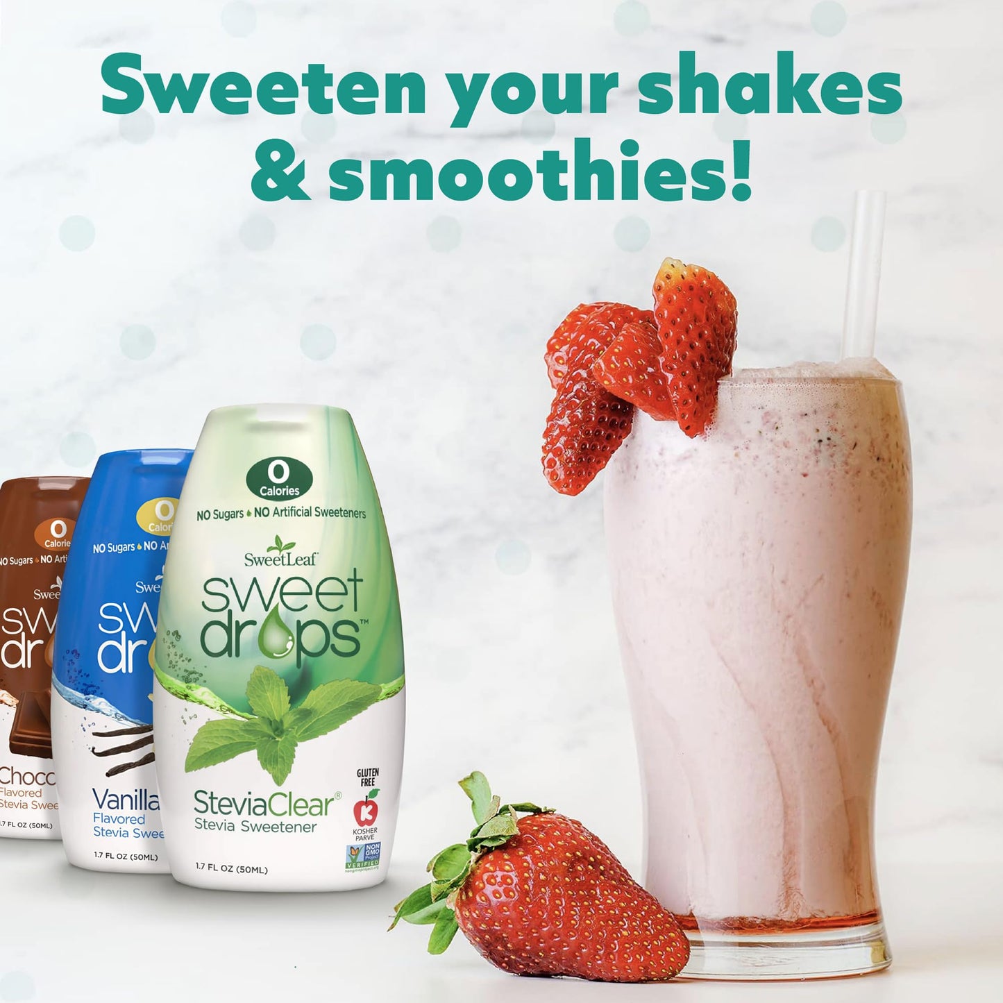 SweetLeaf Flavored Stevia Liquid Sweetener, Zero Calories, Gluten Free, Keto Friendly, 1.7 Oz, Chocolate, Model SD-CHOC