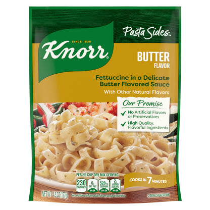 Knorr Pasta Sides Butter Fettuccine For Delicious Quick Pasta Side Dishes No Artificial Flavors, No Preservatives, No Added MSG 