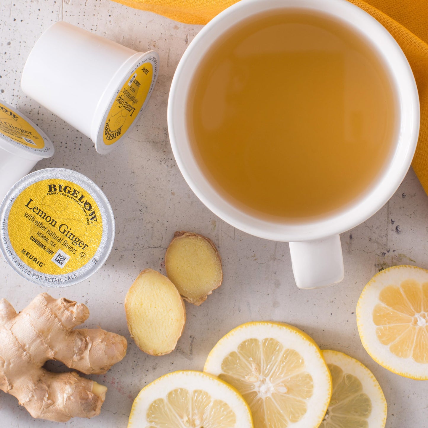 Bigelow Tea Lemon Ginger Herbal Tea K-Cups, Caffeine Free, 22 Count (Pack of 4), 88 Total Pods