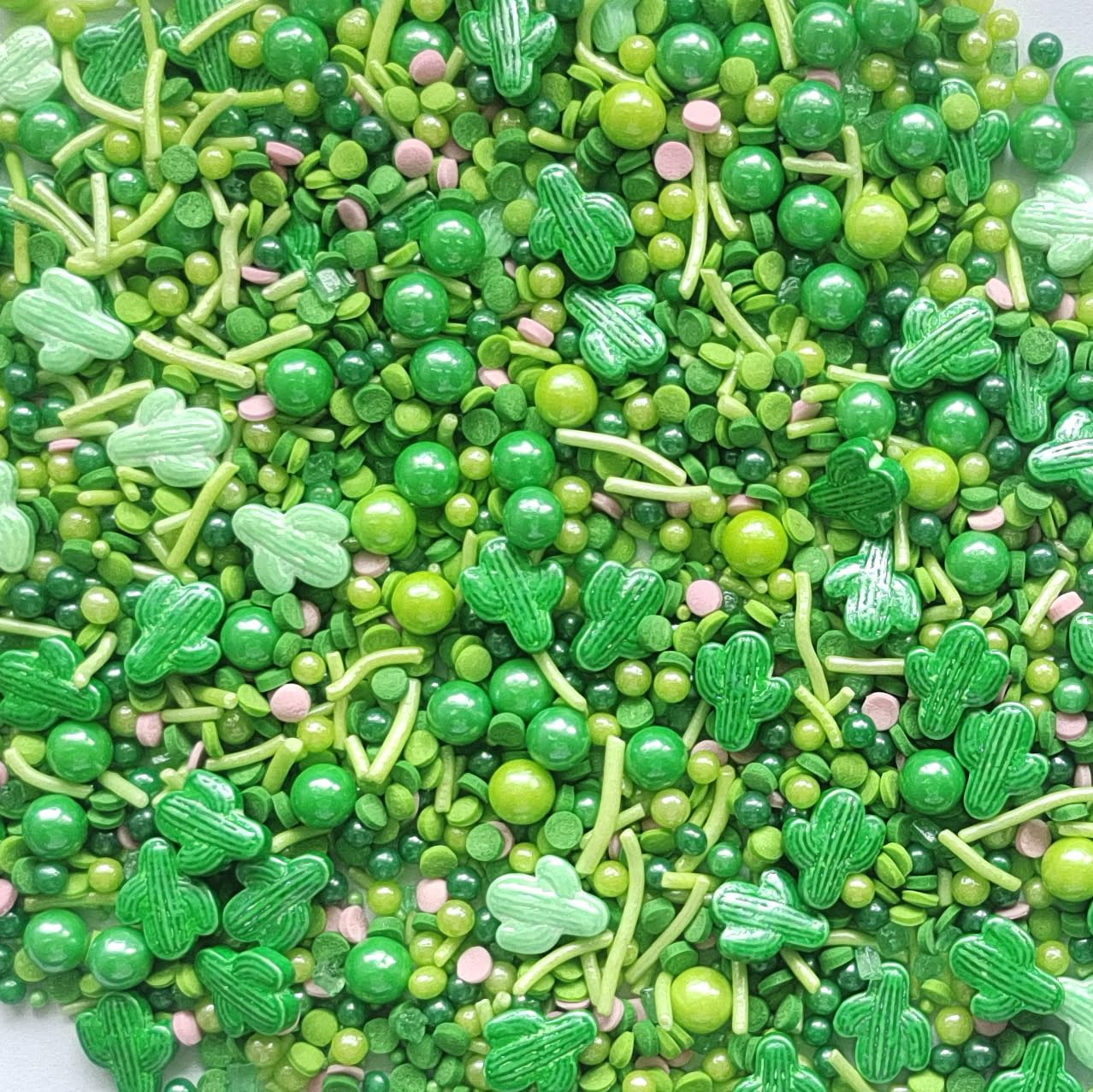 Sentovac Edible Cactus Mix Sprinkles For Decorating | Edible Cake Cupcake Green Sprinkles 1 Bottle 3.35Oz/ 95G | Cookie And Ice