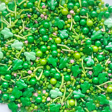 Sentovac Edible Cactus Mix Sprinkles For Decorating | Edible Cake Cupcake Green Sprinkles 1 Bottle 3.35Oz/ 95G | Cookie And Ice