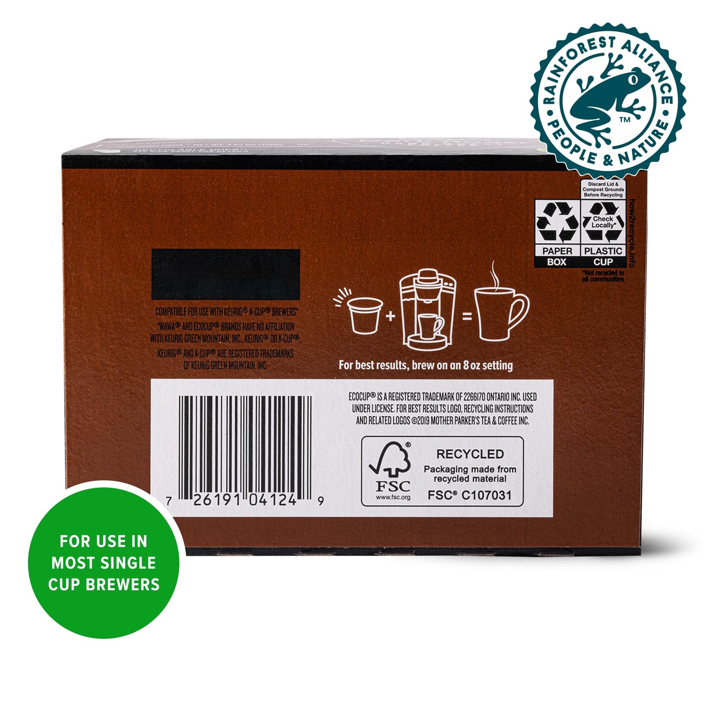 Wawa Dark Roast Single Cup Coffee Pods, 6 Boxes (72 Count)